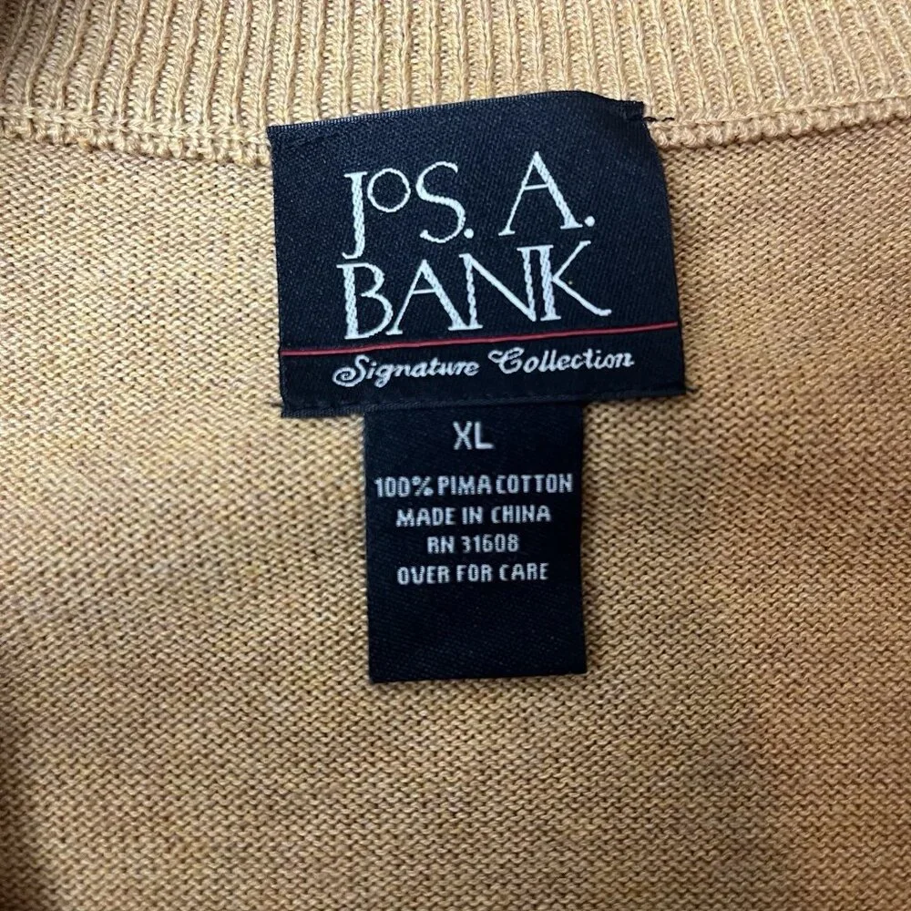 Jos A Bank Signature Collection 1/4‎ Zip Sweater Pullover Pima Cotton XL
